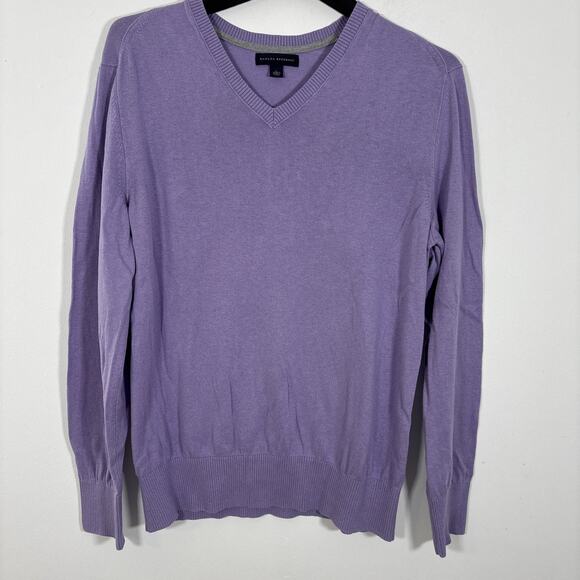 Banana Republic Men Silk Linen Blend V-Neck Sweater Lavender Preppy Casual Large - Picture 6 of 8